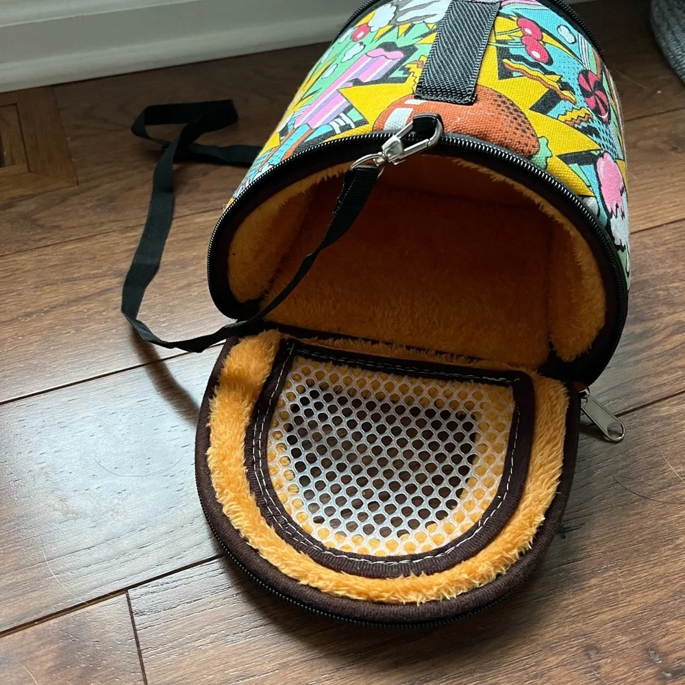 Colorful Pet Carrier with Cartoon Design
